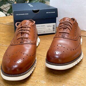 Cole Haan Zerogrand Wing Oxfords. Mens Size 9 British Tan / New in Box
